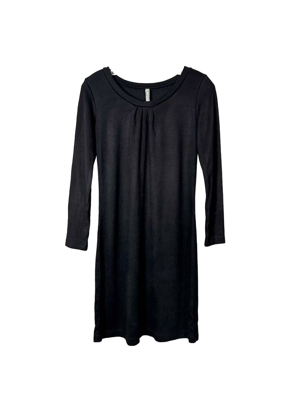 Hanna Andersson Women's Long Sleeve Jersey Knit Basic A-Line Dress Black Size XS